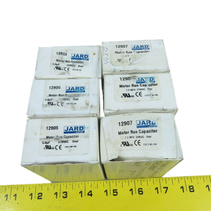 JARD 12905/12907 5.0uF & 7.5uF Oval Motor Run Capacitors 370VAC Lot Of 6