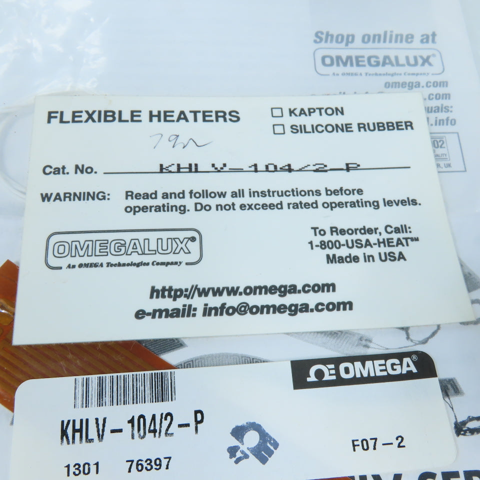 Omega KHLV-104/2-P Kapton Flexible Heater Pad 28V