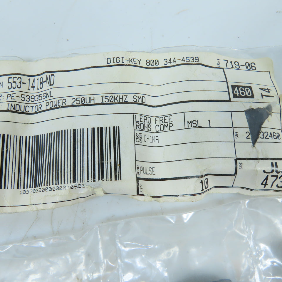 Pulse Electronics PE-53935SNL 250uH Power Inductor Toroid SMD 150kHz Lot Of 9