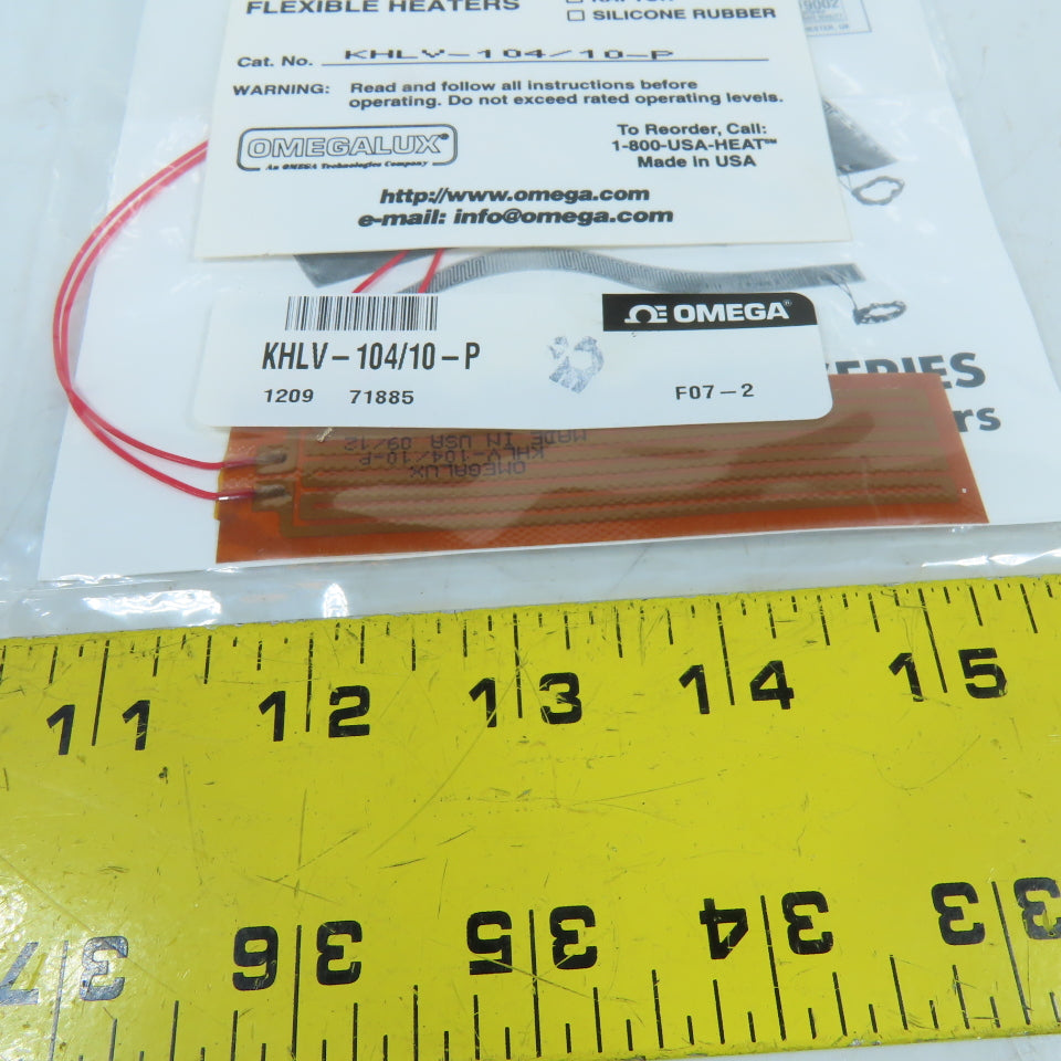 Omega KHLV-104/10-P Flexible Polyimide Kapton Heater 28VAC 10W/in² w/ PSA