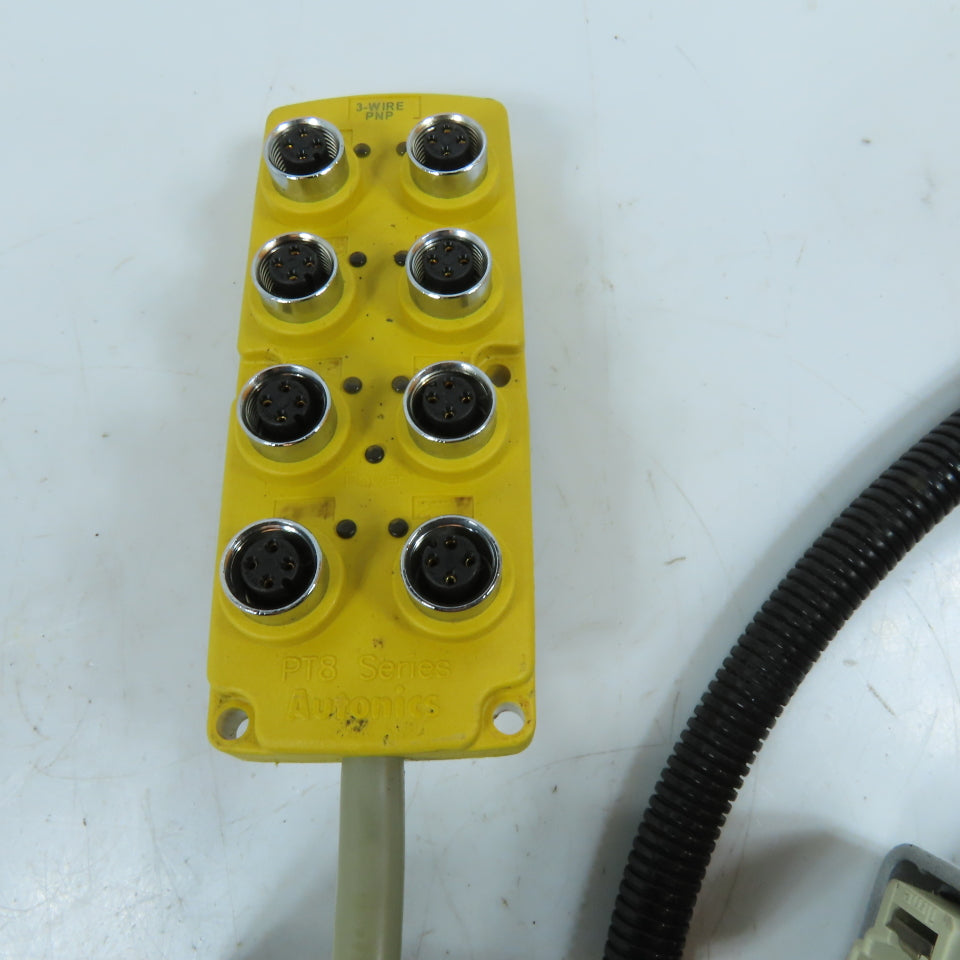 Autonics PT8-3DP 8-Port M12 Sensor Junction Box 3-Wire PNP 12-24VDC 8'