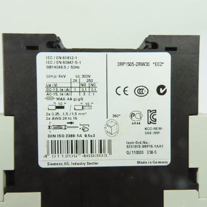 Siemens 3RP1505-2RW30 Timing Relay 24-240V AC/DC