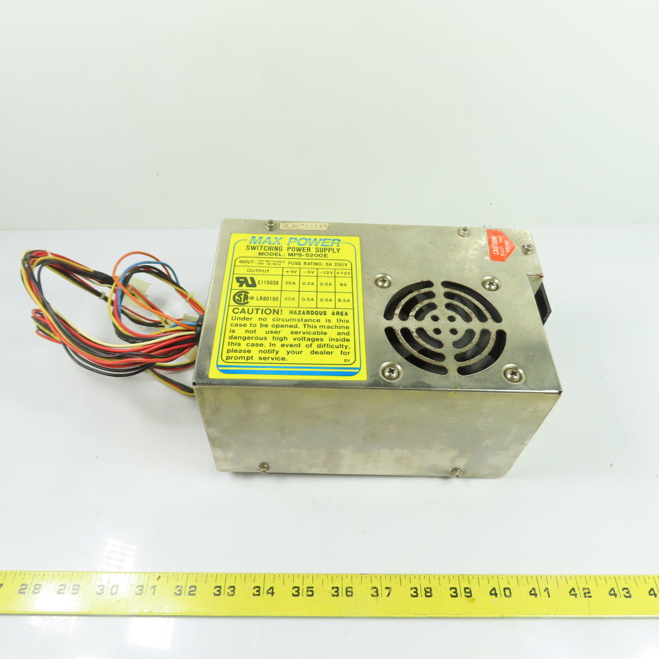 Max Power MPS-5200E Switching Power Supply 115/230VAC Input 5/12V Output