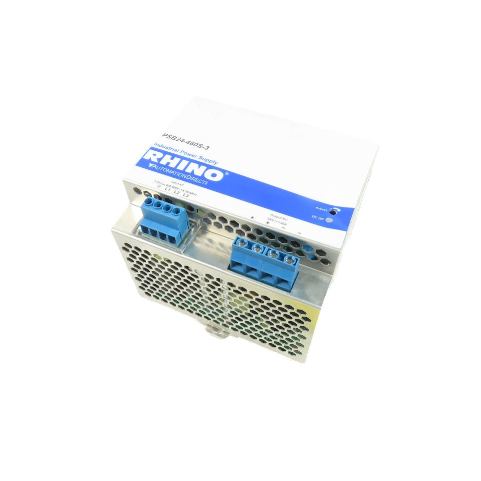 AutomationDirect Rhino PSB24-480S-3 480W Power Supply 24VDC 20A Out 400-500V In