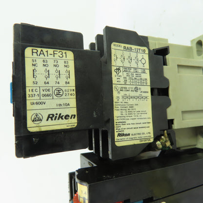 Riken RAB-12T10 3-Pole Contactor 110V Coil w/ BTH-12T2E Overload Relay 1-1.4A