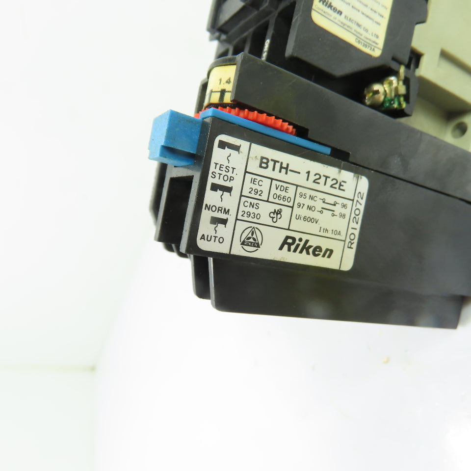 Riken RAB-12T10 3-Pole Contactor 110V Coil w/ BTH-12T2E Overload Relay 1-1.4A