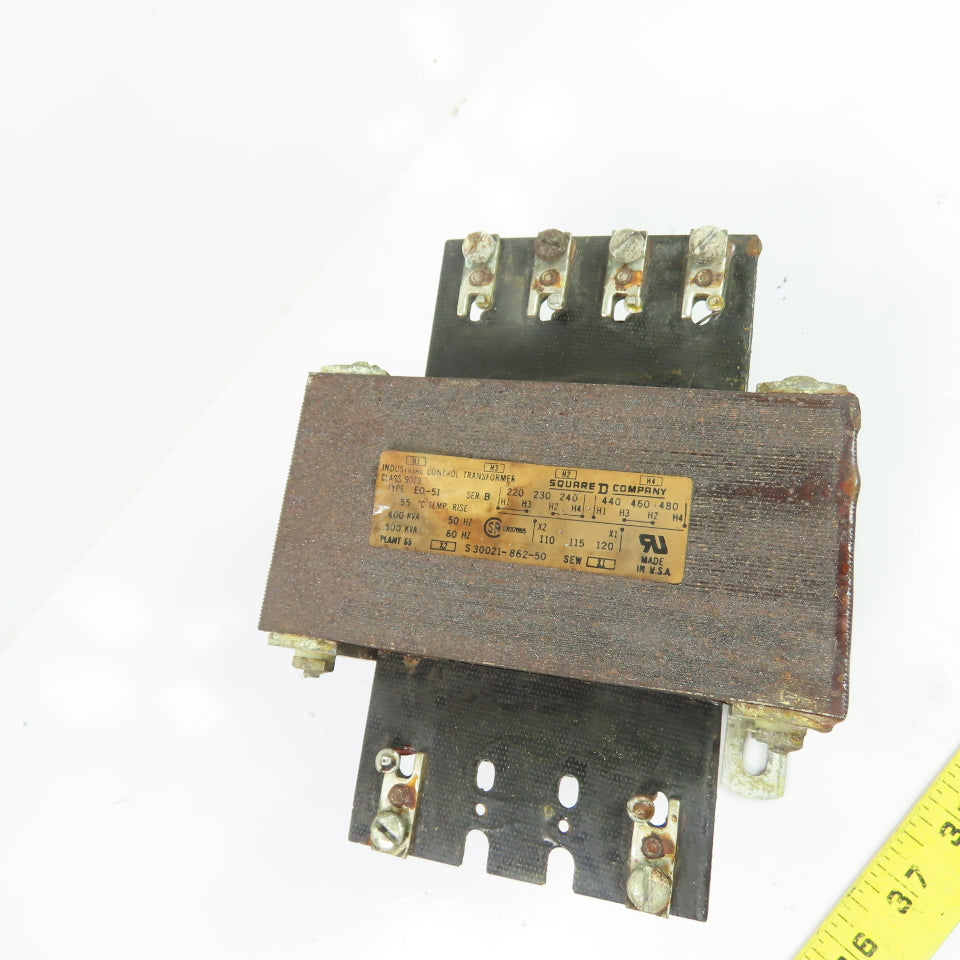 Square D S30021-862-50 0.5KVA Control Transformer 220/480V Pri 110/120V Sec