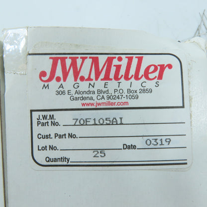 J.W. Miller 70F105AI 10uH RF Choke Inductor Axial Lead 75mA Lot Of 20