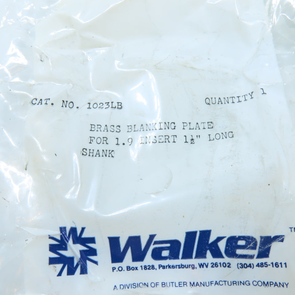 Walker 1023LB Brass Blanking Plate for 1.9" Insert 1-1/2" Long Shank