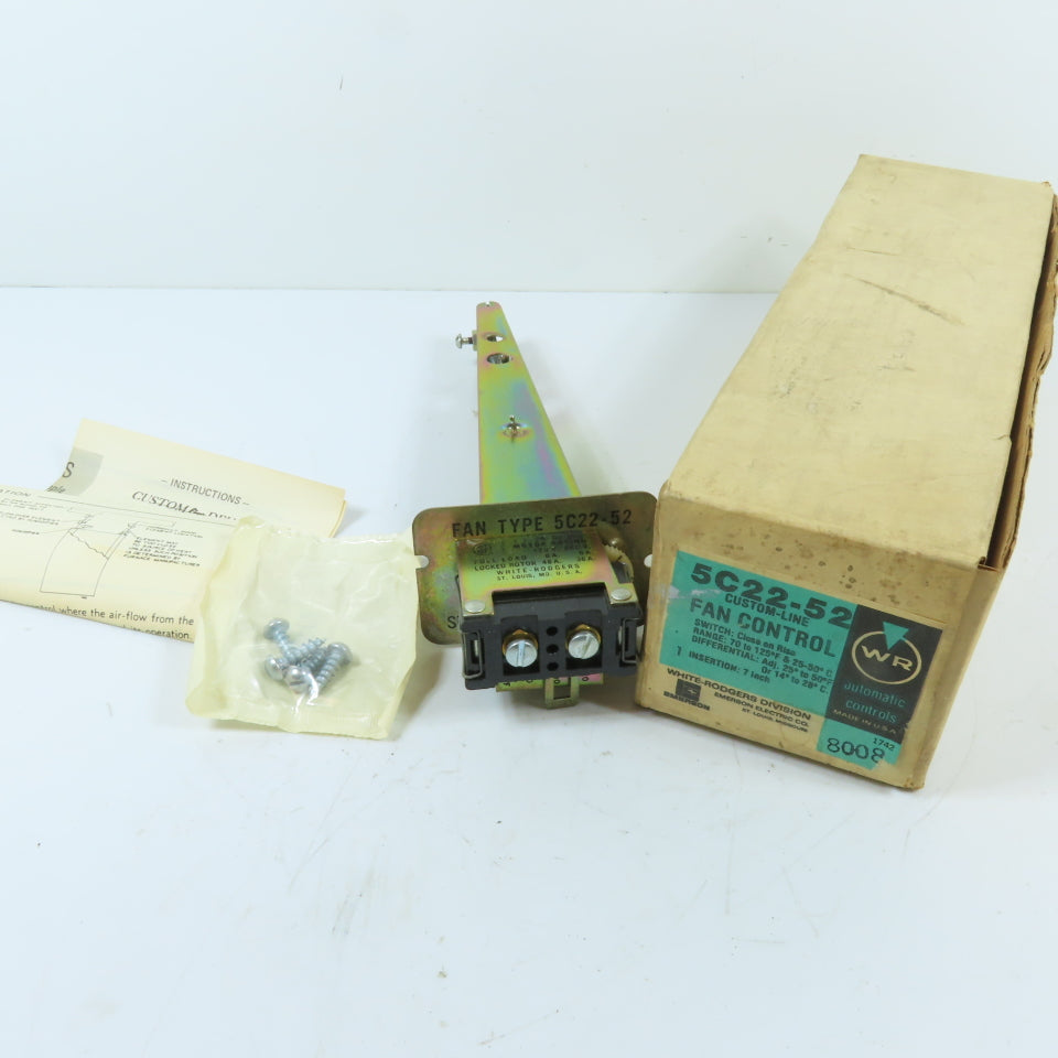 White-Rodgers 5C22-52 7" Custom-Line Fan Control Switch Close on Rise 120/240V