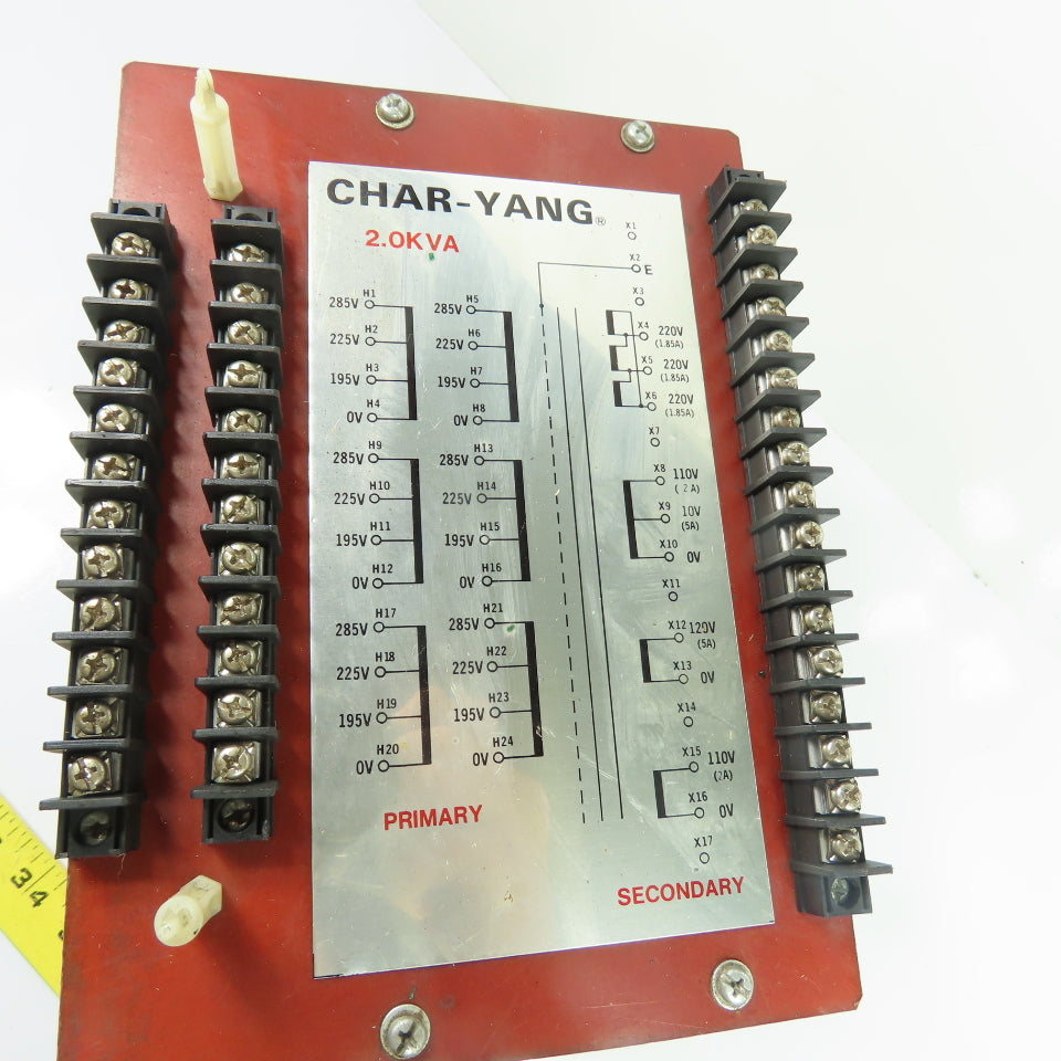 Char-Yang 2.0KVA 3Ph Multi-Tap Control Transformer 195-285V Pri 10-220V Sec