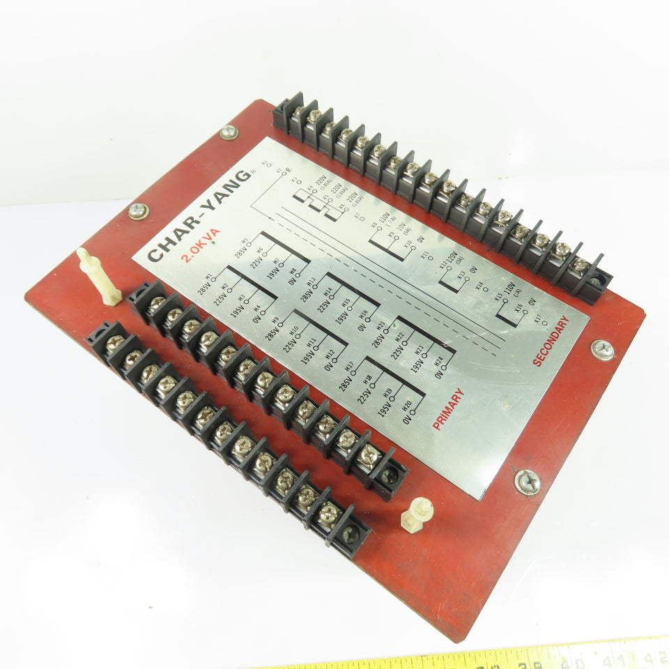 Char-Yang 2.0KVA 3Ph Multi-Tap Control Transformer 195-285V Pri 10-220V Sec