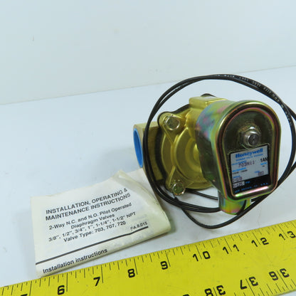 Honeywell 1AN 703N11 2-Way Pilot Operated Diaphragm Solenoid Valve 110/120V
