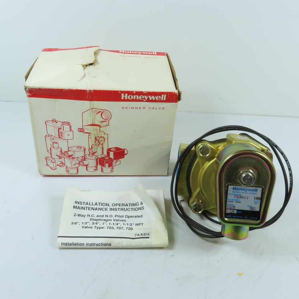 Honeywell 1AN 703N11 2-Way Pilot Operated Diaphragm Solenoid Valve 110/120V