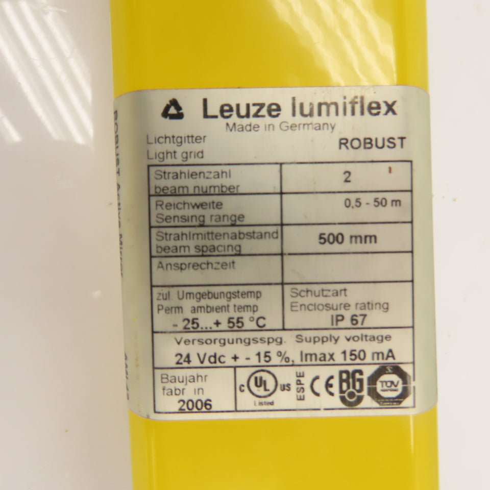 Leuze Lumiflex AMI42 50029087 RRT42 50029527 Safety Light Transceiver/Mirror Set