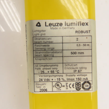 Leuze Lumiflex AMI42 50029087 RRT42 50029527 Safety Light Transceiver/Mirror Set