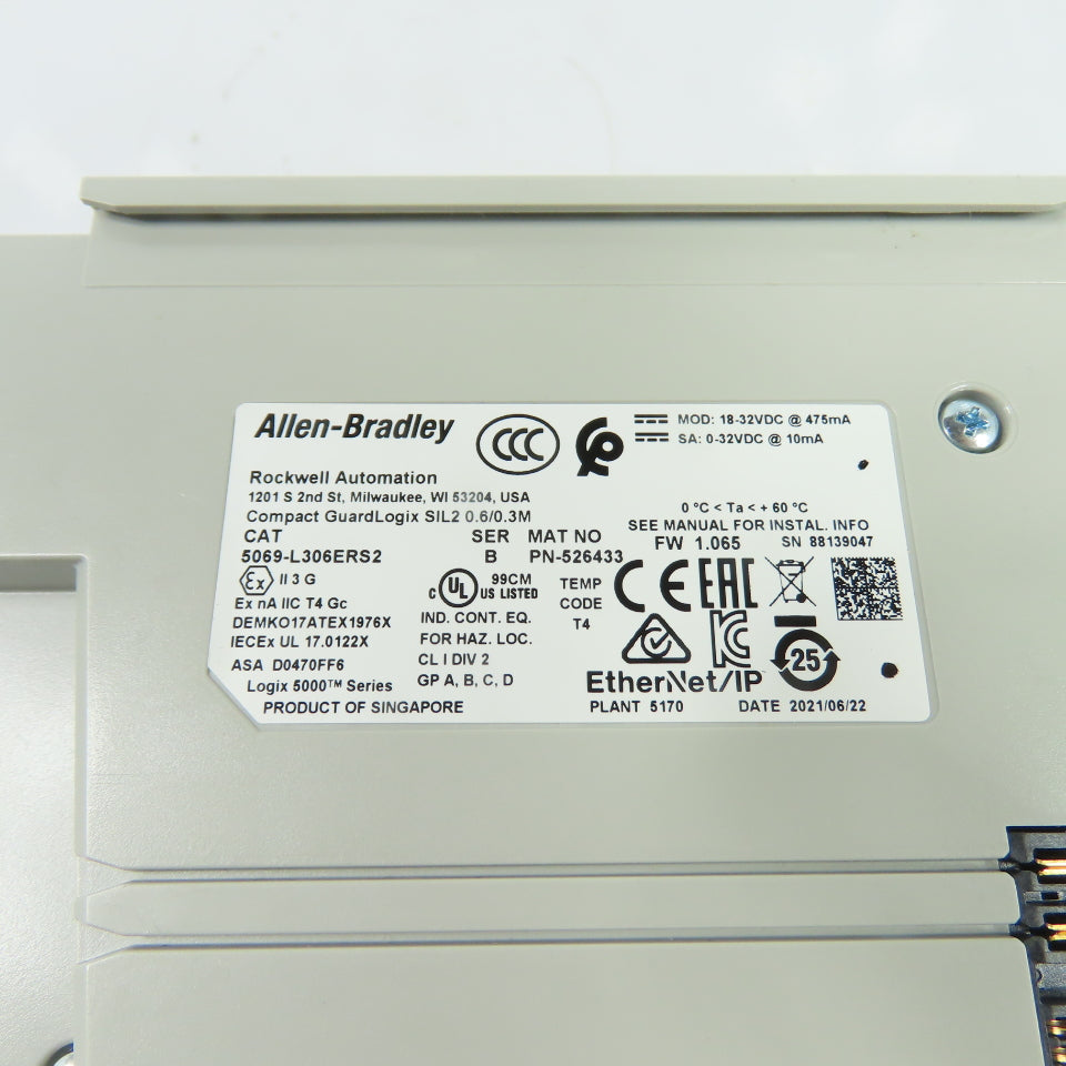 Allen-Bradley 5069-L306ERS2 GuardLogix 5380 Safety Controller Ser B FW 1.065