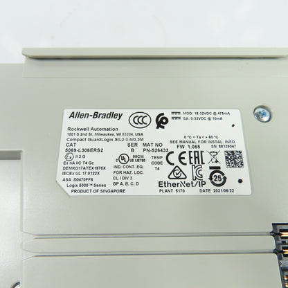 Allen-Bradley 5069-L306ERS2 GuardLogix 5380 Safety Controller Ser B FW 1.065