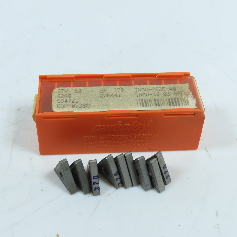 Carboloy TNMG-16 03 08E Triangle Carbide Turning Inserts Grade 370 Lot Of 9