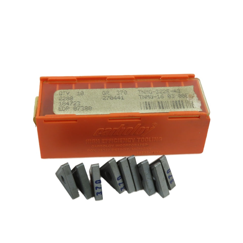 Carboloy TNMG-16 03 08E Triangle Carbide Turning Inserts Grade 370 Lot Of 9