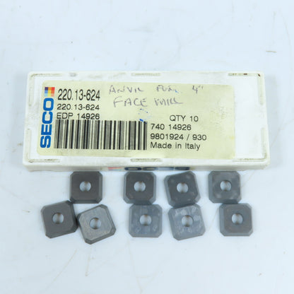 SECO 14926 220.13-624 Carbide Anvil Seat/Shim Insert Lot Of 9