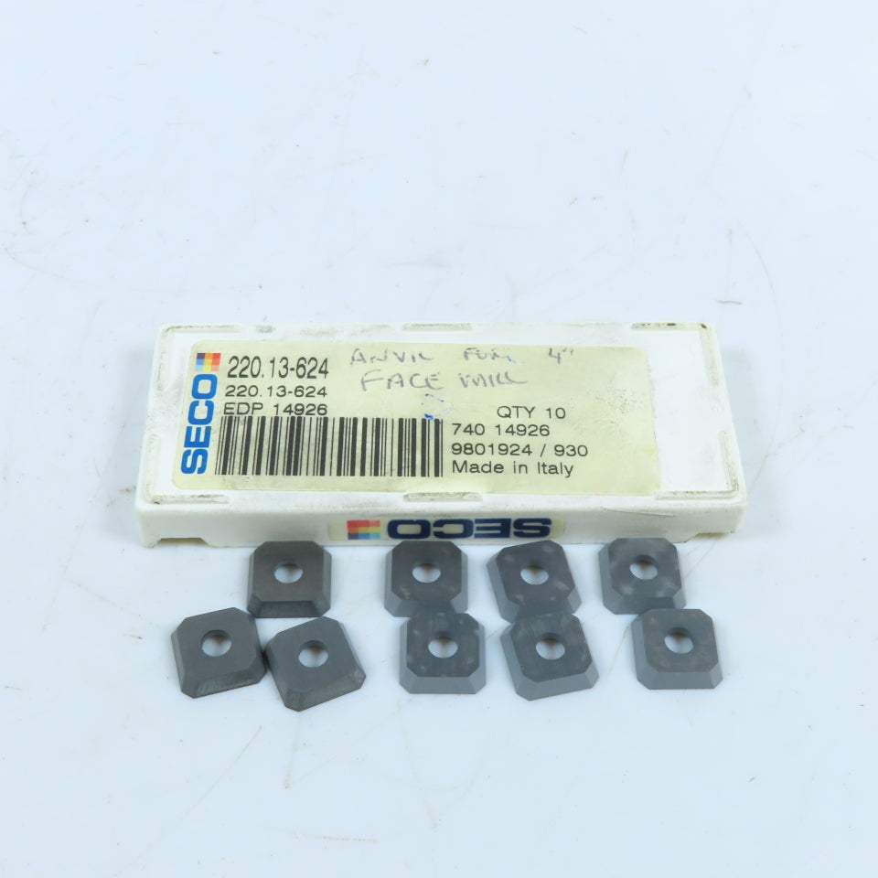 SECO 14926 220.13-624 Carbide Anvil Seat/Shim Insert Lot Of 9