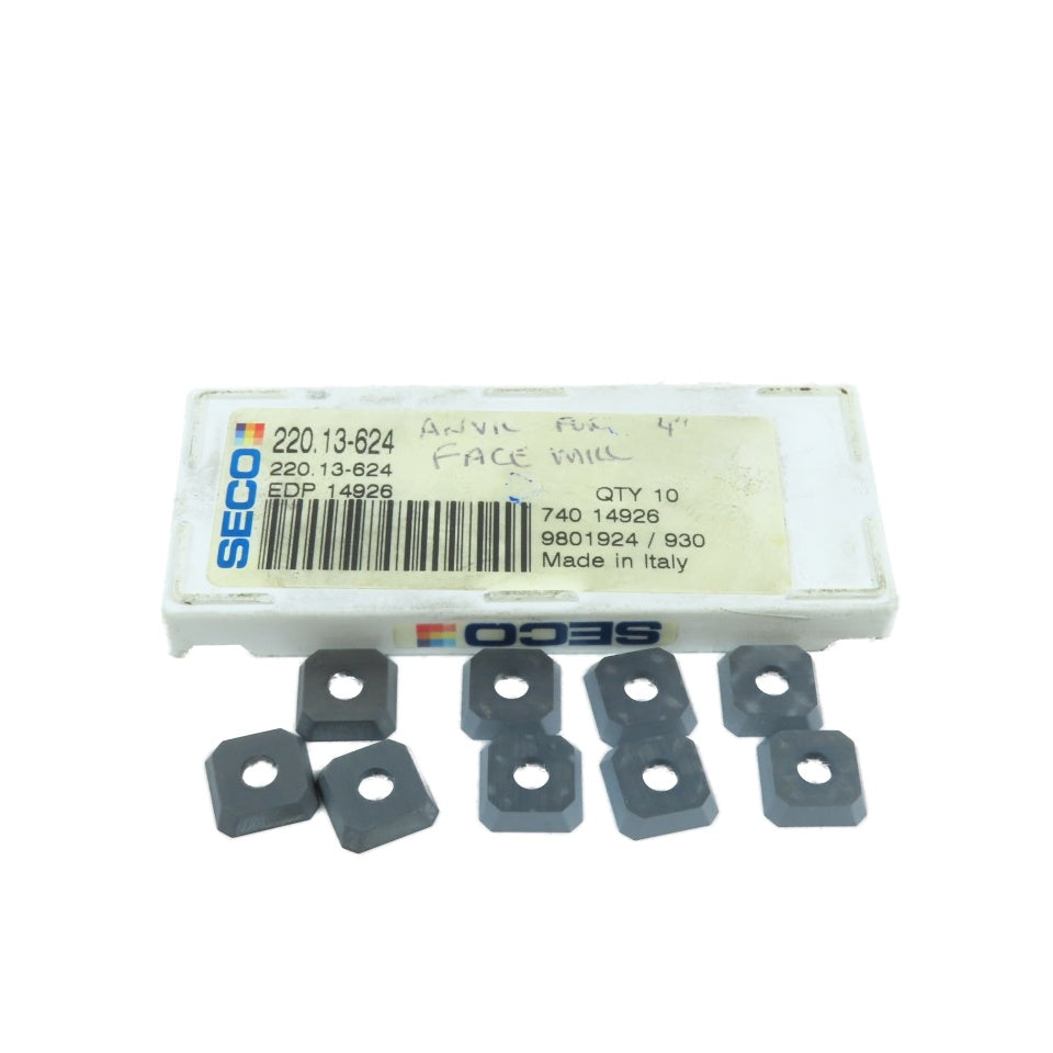 SECO 14926 220.13-624 Carbide Anvil Seat/Shim Insert Lot Of 9