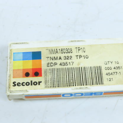 Seco TNMA322 TNMA160308 TP10 Grade Carbide Grooving/Turning Inserts Lot Of 6
