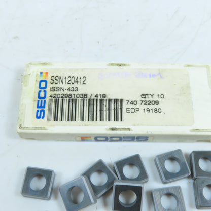 SECO ISSN-433 SSN120412 Carbide Insert Shim Seat Lot Of 10