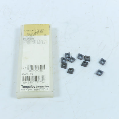 Tungaloy AT530 CPMT060202-PS Positive Rake Carbide Turning Inserts Lot Of 10