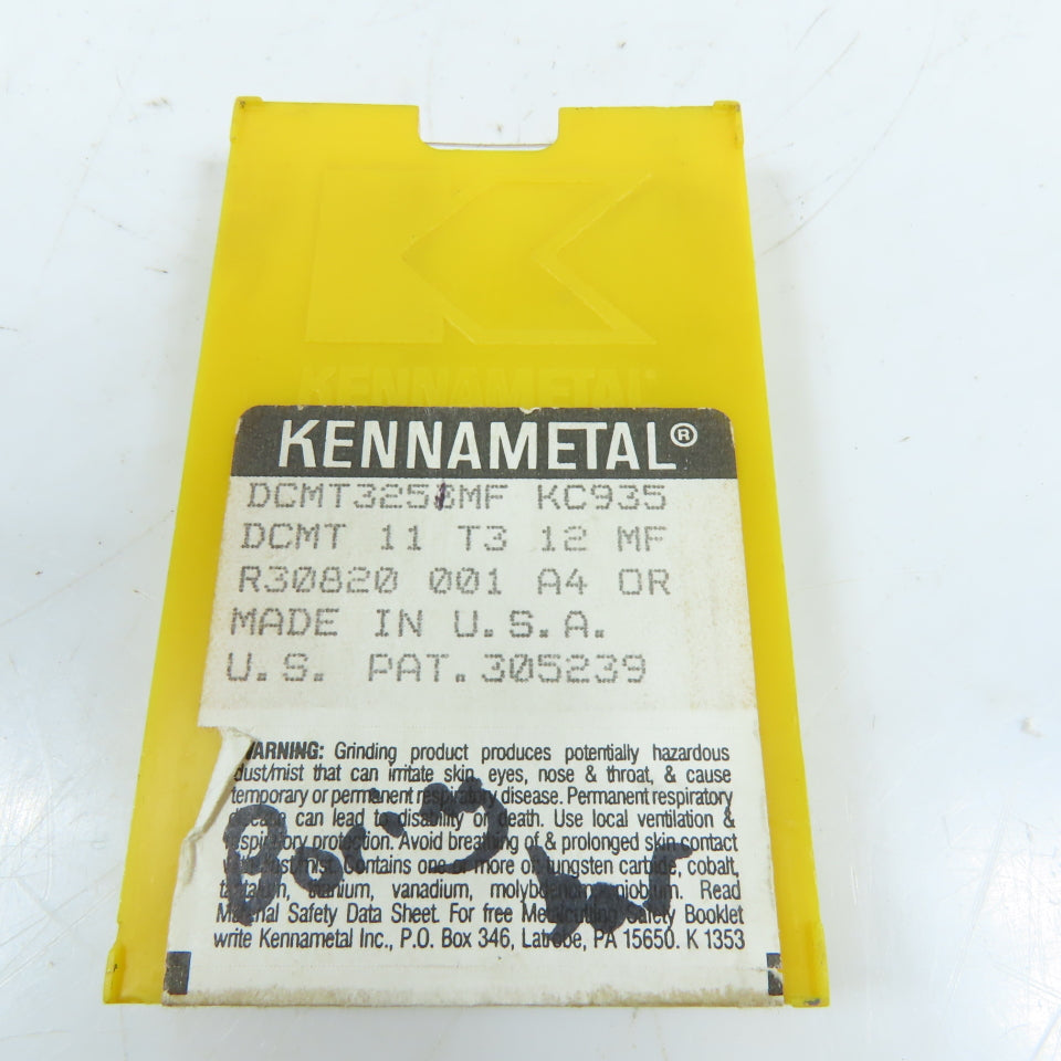 Kennametal DCMT3252MF 55° Diamond Carbide Turning Inserts Lot Of 10