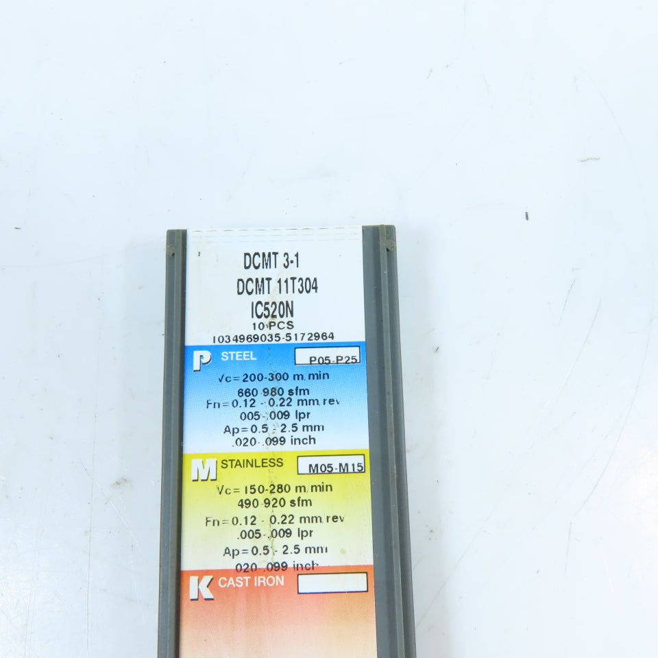 Iscar IC520N DCMT 11T304 55° Diamond Cermet Turning Insert Lot Of 10