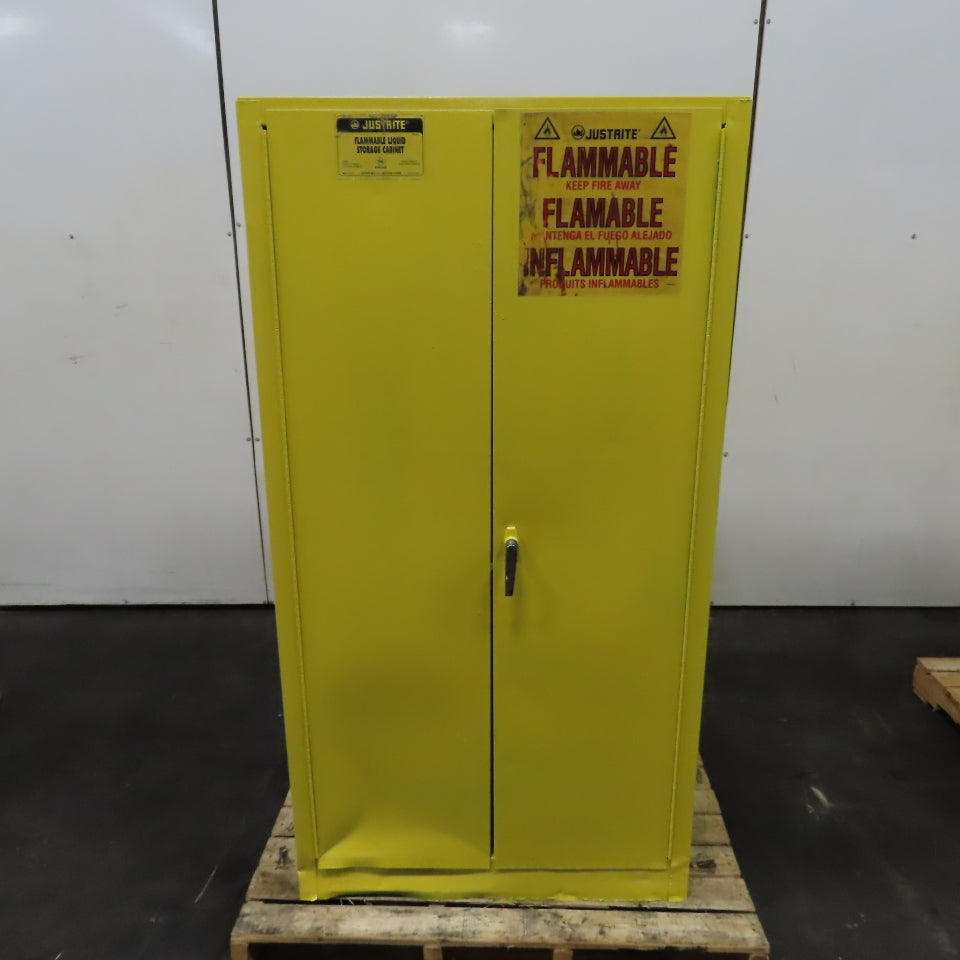 Justrite 25600 60 Gallon Flammable Liquid Storage Cabinet 34" x 34" x 65"
