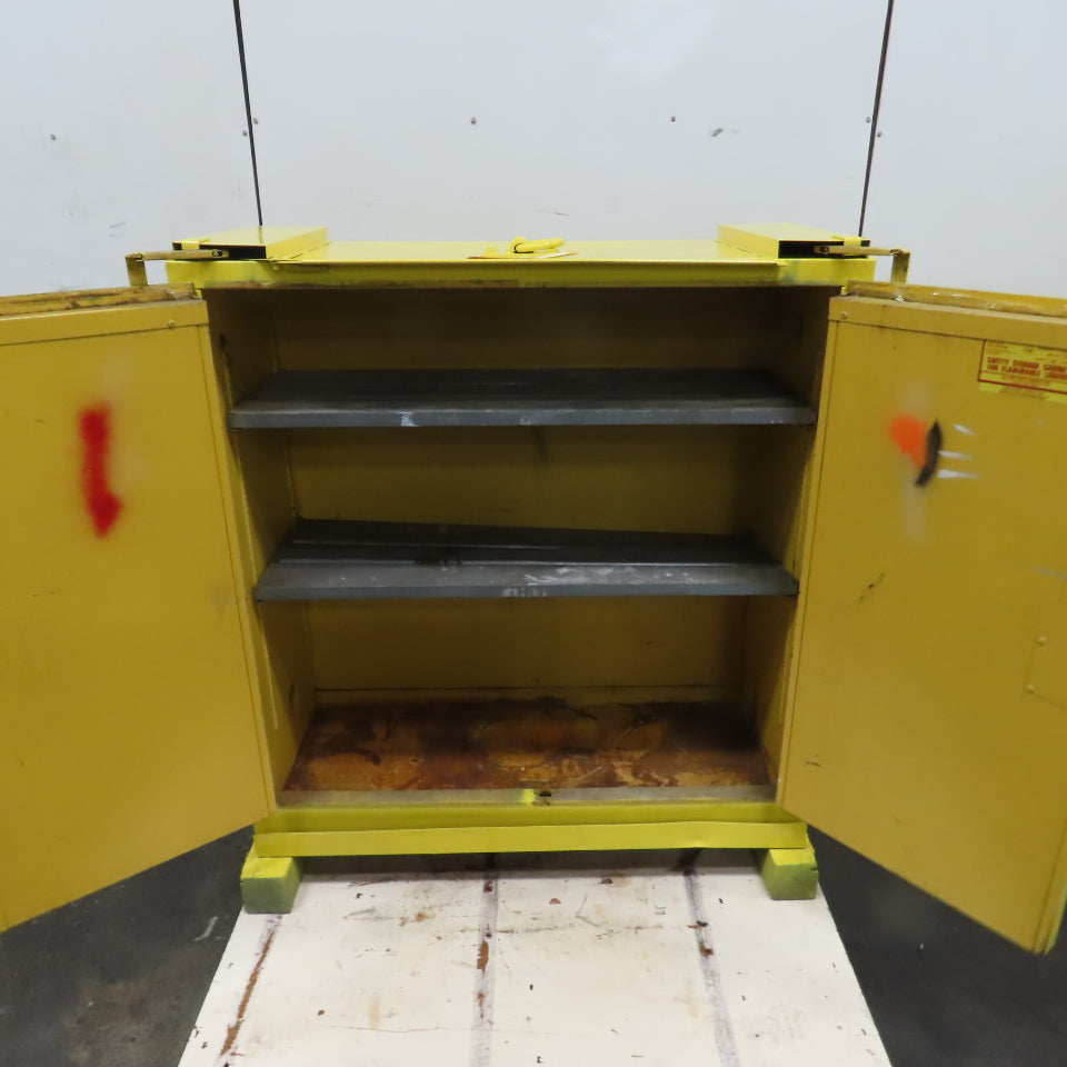 Lab Safety P340 40 Gallon Flammable Liquid Storage Cabinet 43"x18"x45" 2-Shelf