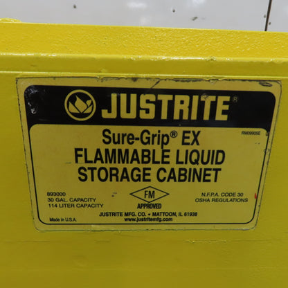 Justrite 30 Gallon Flammable Liquid Storage Cabinet 43"x18"x45" 1-Shelf