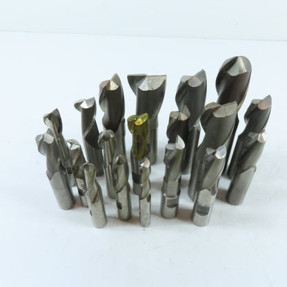 Assorted HSS Straight Shank End Mills 2 & 4 Flute Various Sizes Lot Of 19