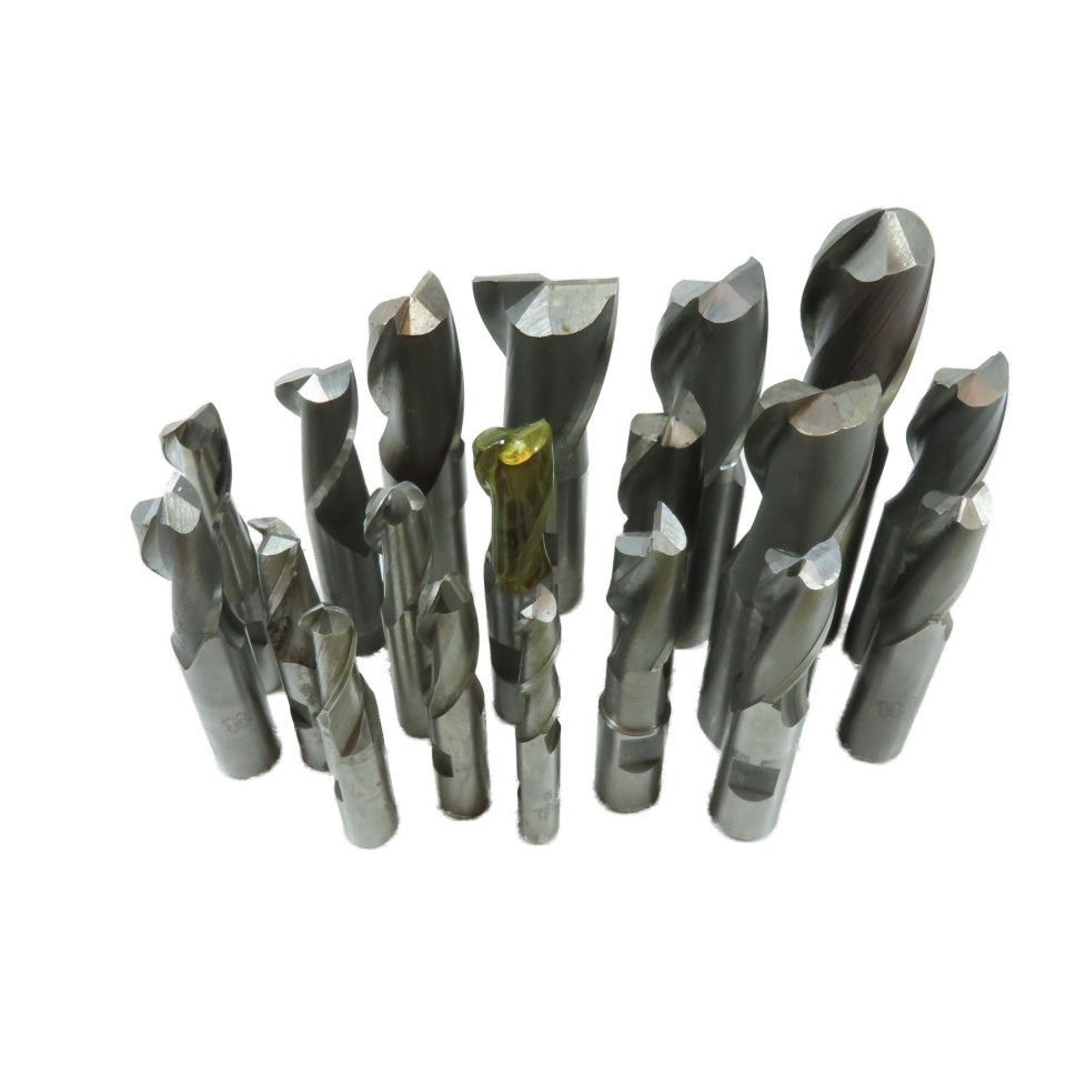 Assorted HSS Straight Shank End Mills 2 & 4 Flute Various Sizes Lot Of 19