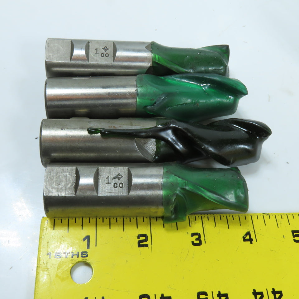 Cleveland 1" 2 & 4 Flute Cobalt End Mill Weldon Shank Misc. Lengths Lot Of 6