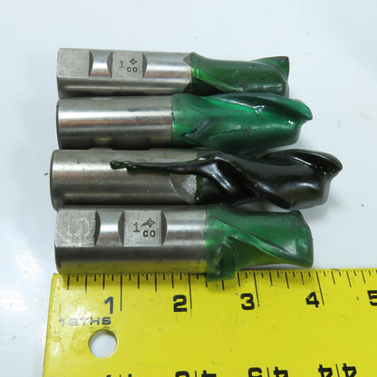 Cleveland 1" 2 & 4 Flute Cobalt End Mill Weldon Shank Misc. Lengths Lot Of 6