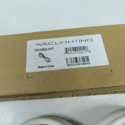 WAC Lighting HCORD-WT 15Ft Power Cord for H/J-Track Lighting Systems 120V