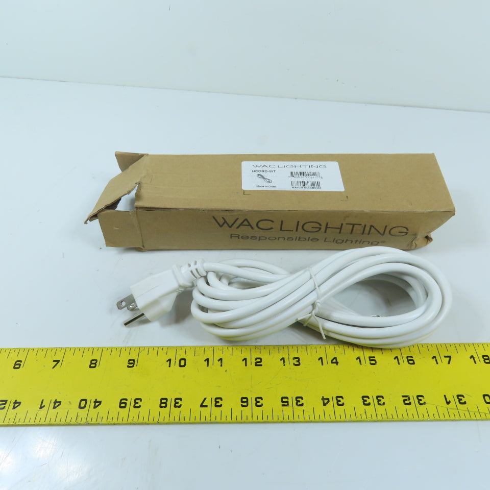 WAC Lighting HCORD-WT 15Ft Power Cord for H/J-Track Lighting Systems 120V