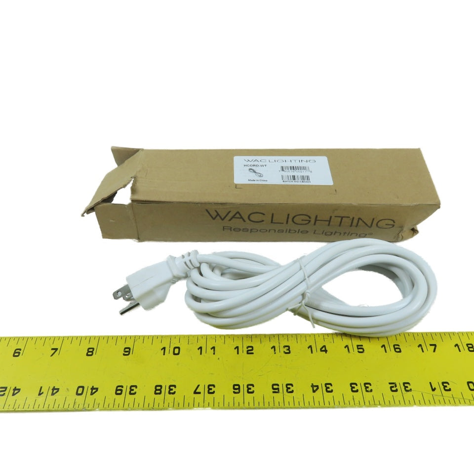 WAC Lighting HCORD-WT 15Ft Power Cord for H/J-Track Lighting Systems 120V