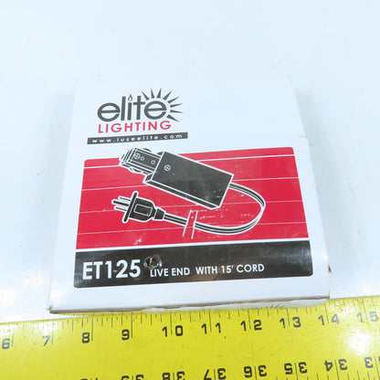 Elite Lighting ET125ABK 1-Circuit Track Lighting Live End Power Feed 15' Black