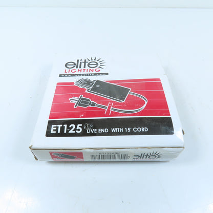 Elite Lighting ET125ABK 1-Circuit Track Lighting Live End Power Feed 15' Black