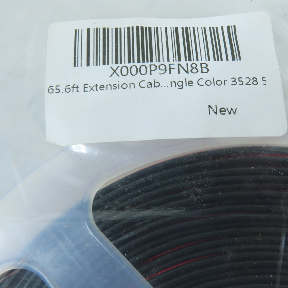 JACKYLED N/A 65.6ft 2-Pin LED Strip Extension Cable 22AWG Black/Red