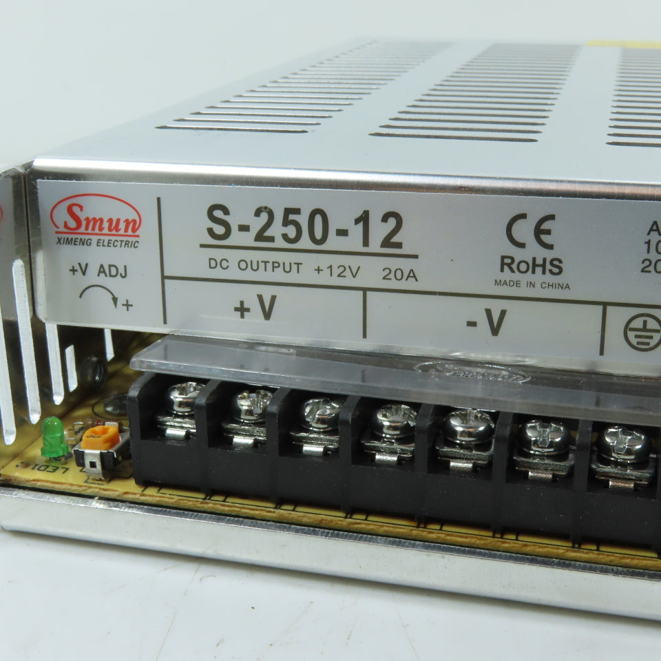 Smun S-250-12 250W 12V 20A DC Switching Power Supply 110/220VAC Input