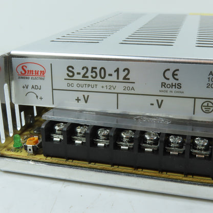 Smun S-250-12 250W 12V 20A DC Switching Power Supply 110/220VAC Input