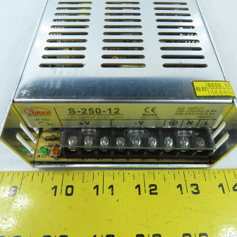 Smun S-250-12 250W 12V 20A DC Switching Power Supply 110/220VAC Input