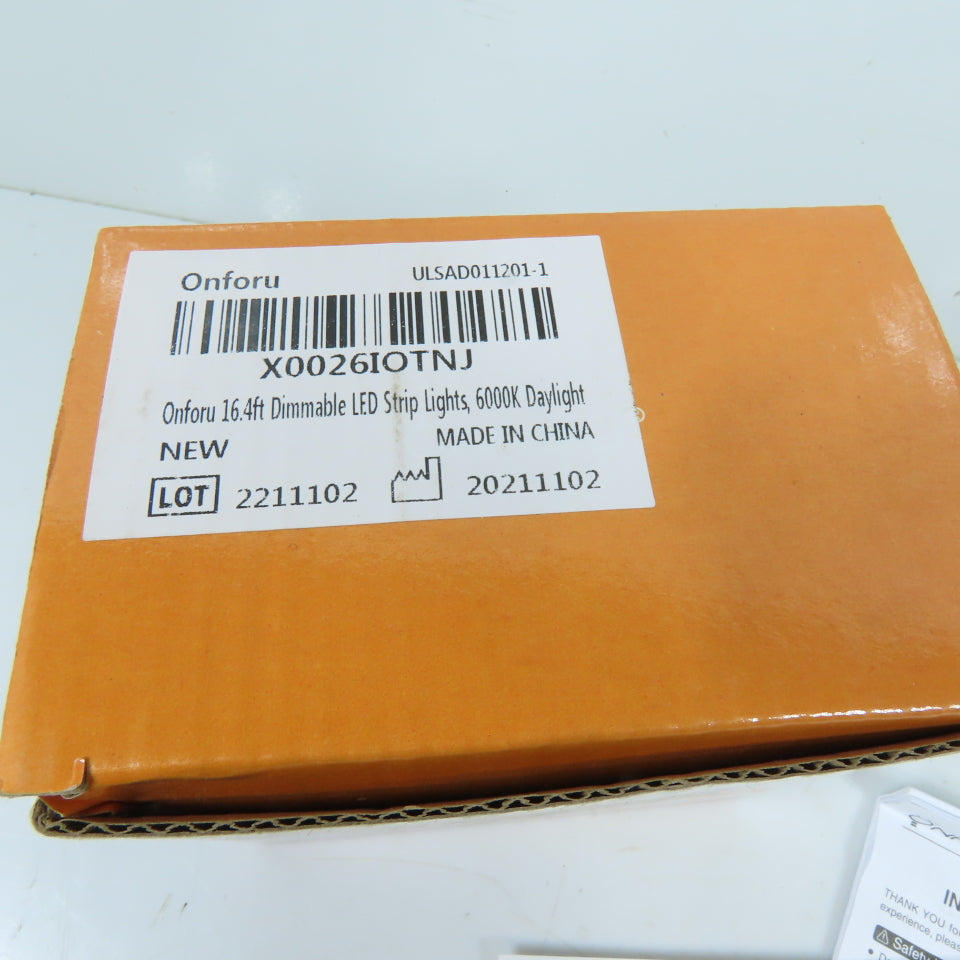 Onforu ULSAD011201-1 DT5 16.4ft 5M 6000K Daylight Dimmable LED Strip Light Kit