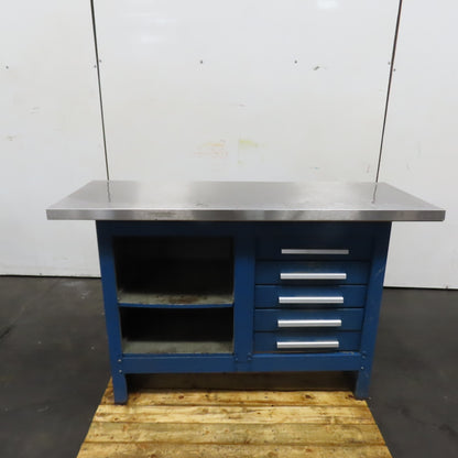 Kennedy 54"x 20.25"W Top Industrial Workbench Station 5-Drawer Cabinet 34.5"Tall